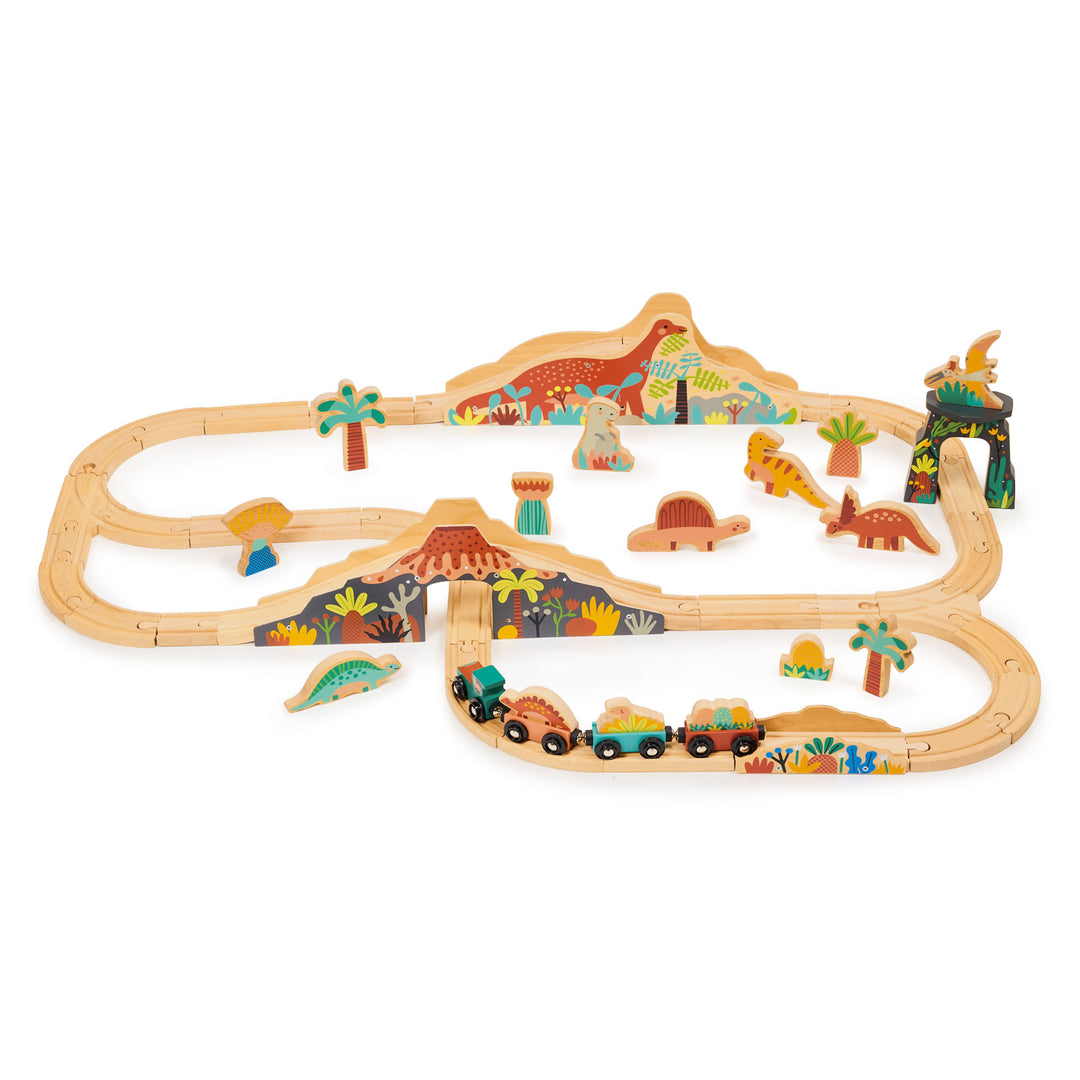 Lost World Wooden Dinosaur Railway Set