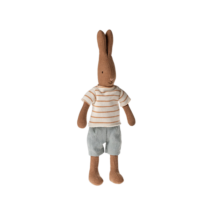 Maileg - Rabbit Size 1,  Chocolate Brown - Shirt + Shorts