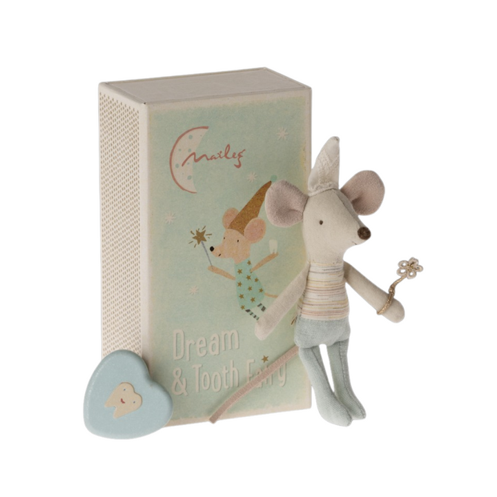 Maileg - Tooth Fairy Mouse, Little Brother In A Matchbox