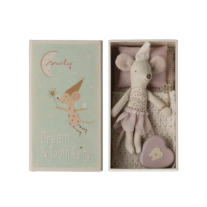 Maileg - Tooth Fairy Mouse, Little Sister In A Matchbox