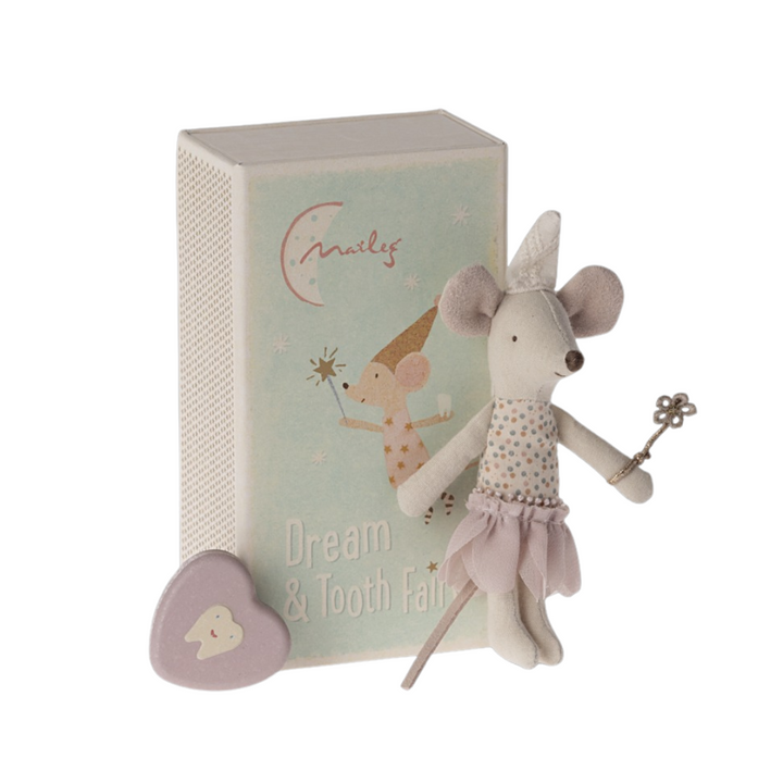 Maileg - Tooth Fairy Mouse, Little Sister In A Matchbox