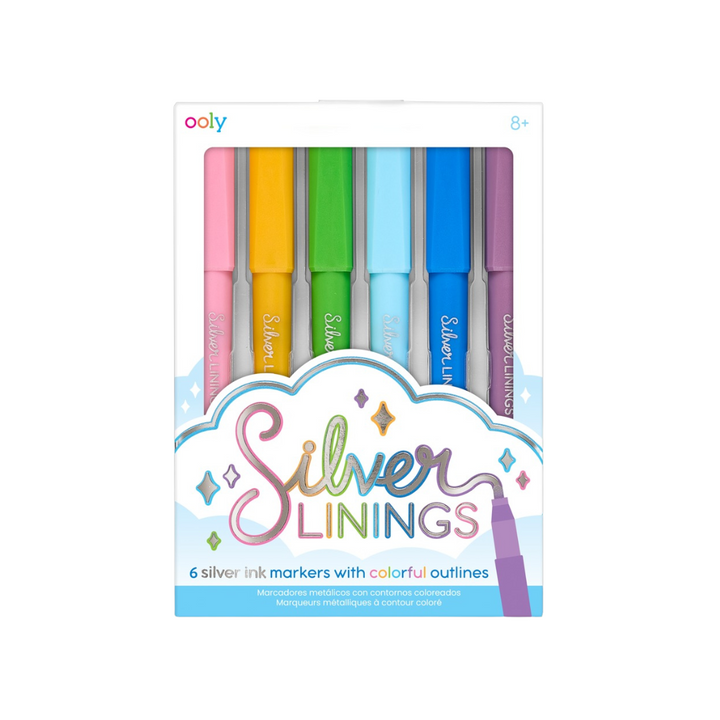 Silver Linings Outline Markers - Set of 6